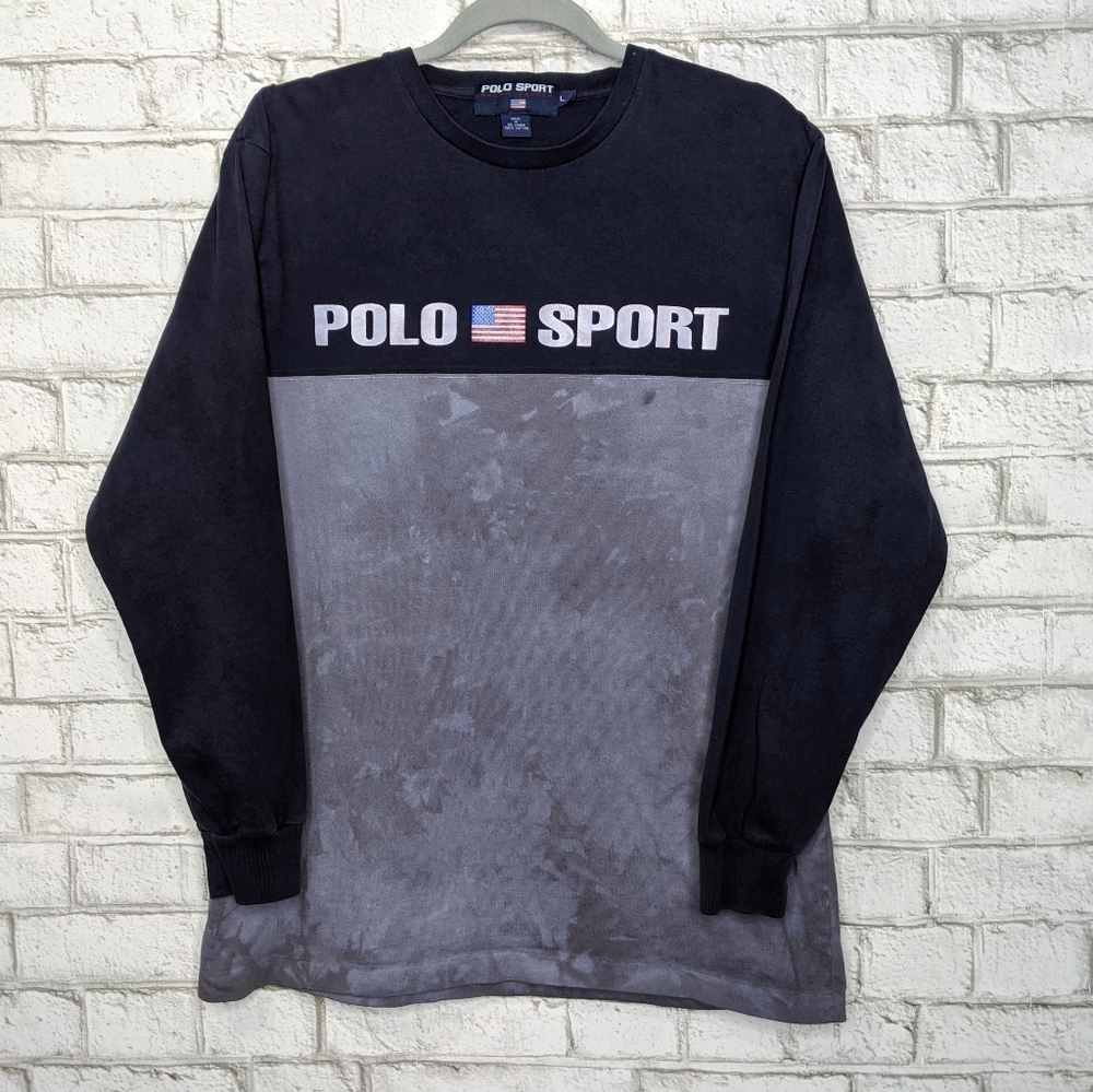 Vtg Polo Sport Single Stitch Upcycle Tie Dye Large